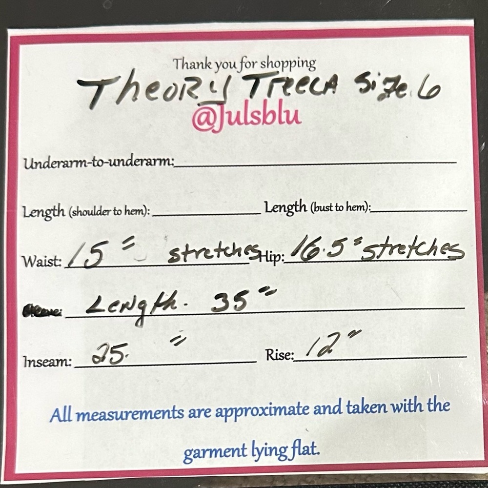 THEORY Treeca Pull-On Cropped Work Trouser Pant in Admiral Crepe size NWT - Picture 15 of 16